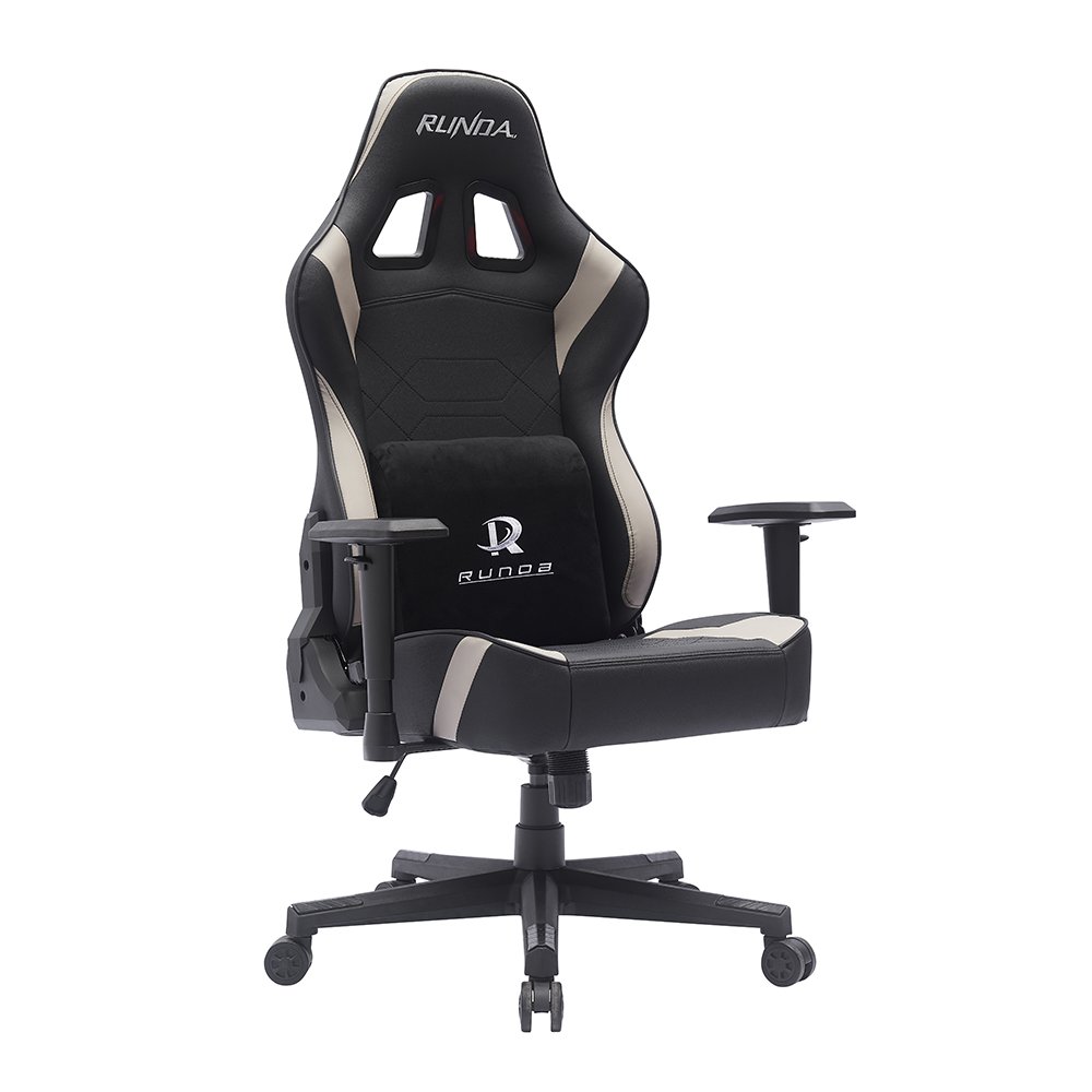 Heavy duty PVC ergonomic gaming chair, adjustable height, tilt, and rotation, suitable for home office use