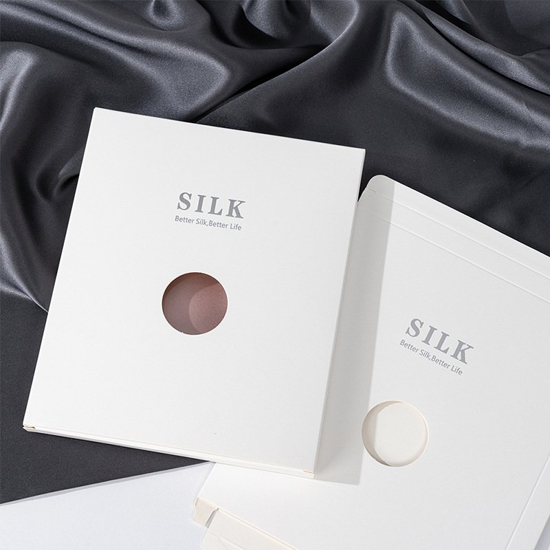 Silk pillowcase rectangular white cardboard gift and craft packaging box standard inventory box supports customized logo printing