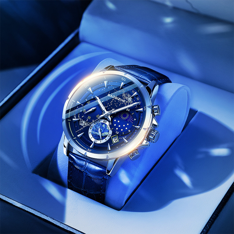 Fashionable Night Light Starry Sky Design Men's Watch 30m Waterproof Luxury Men's Quartz Watch